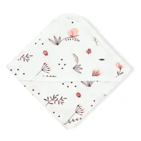 Muslin Hooded Towel/Blanket - 100% Organic Cotton- Lady Bird