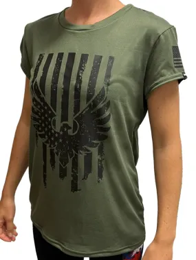 NEW! Women's Flag Softtech tee by WSI Made in USA 704WCSSOE