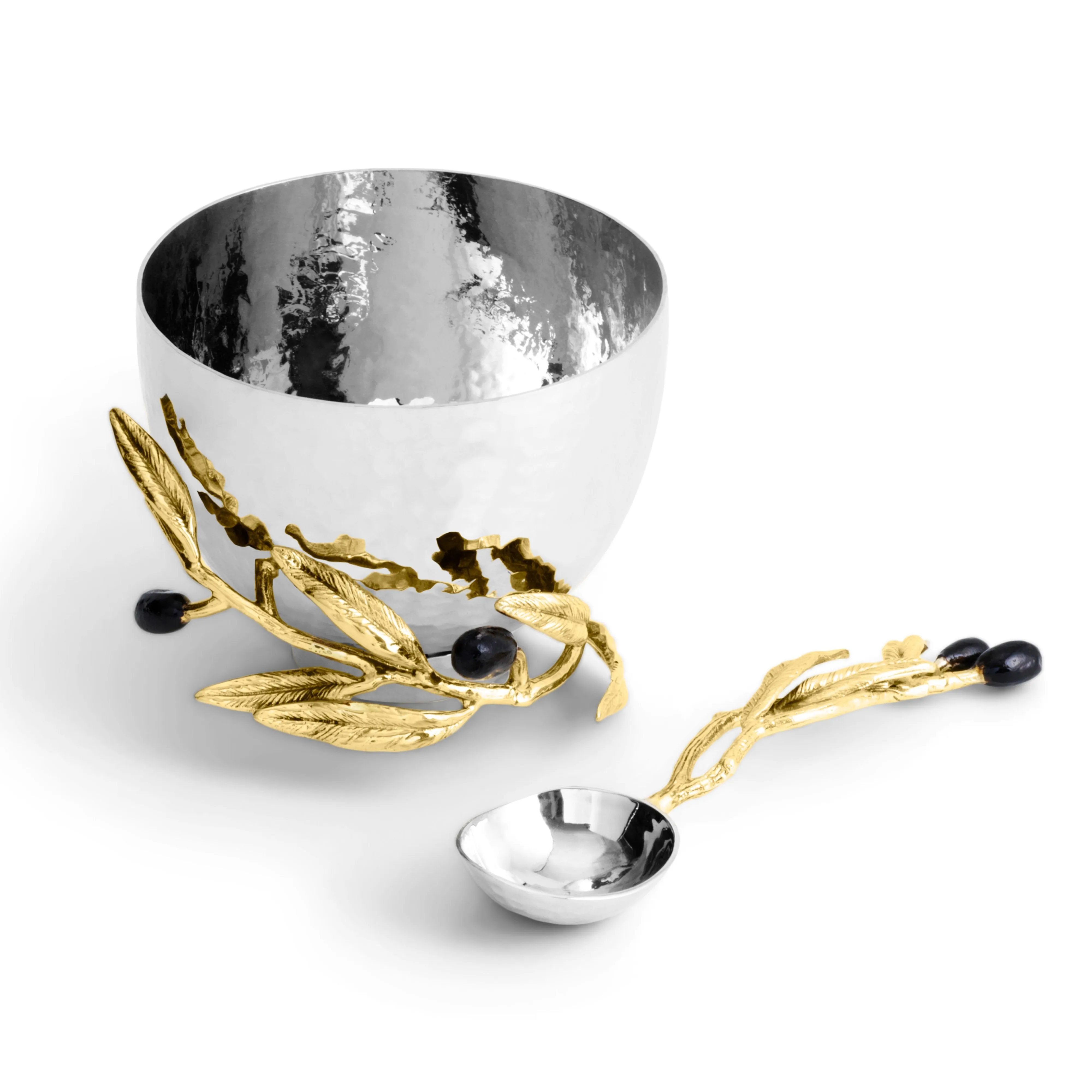 Olive Branch Nut Dish with Spoon