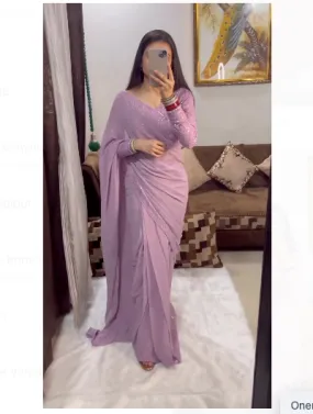 One Minute Saree Lavender Ready to Wear Sari