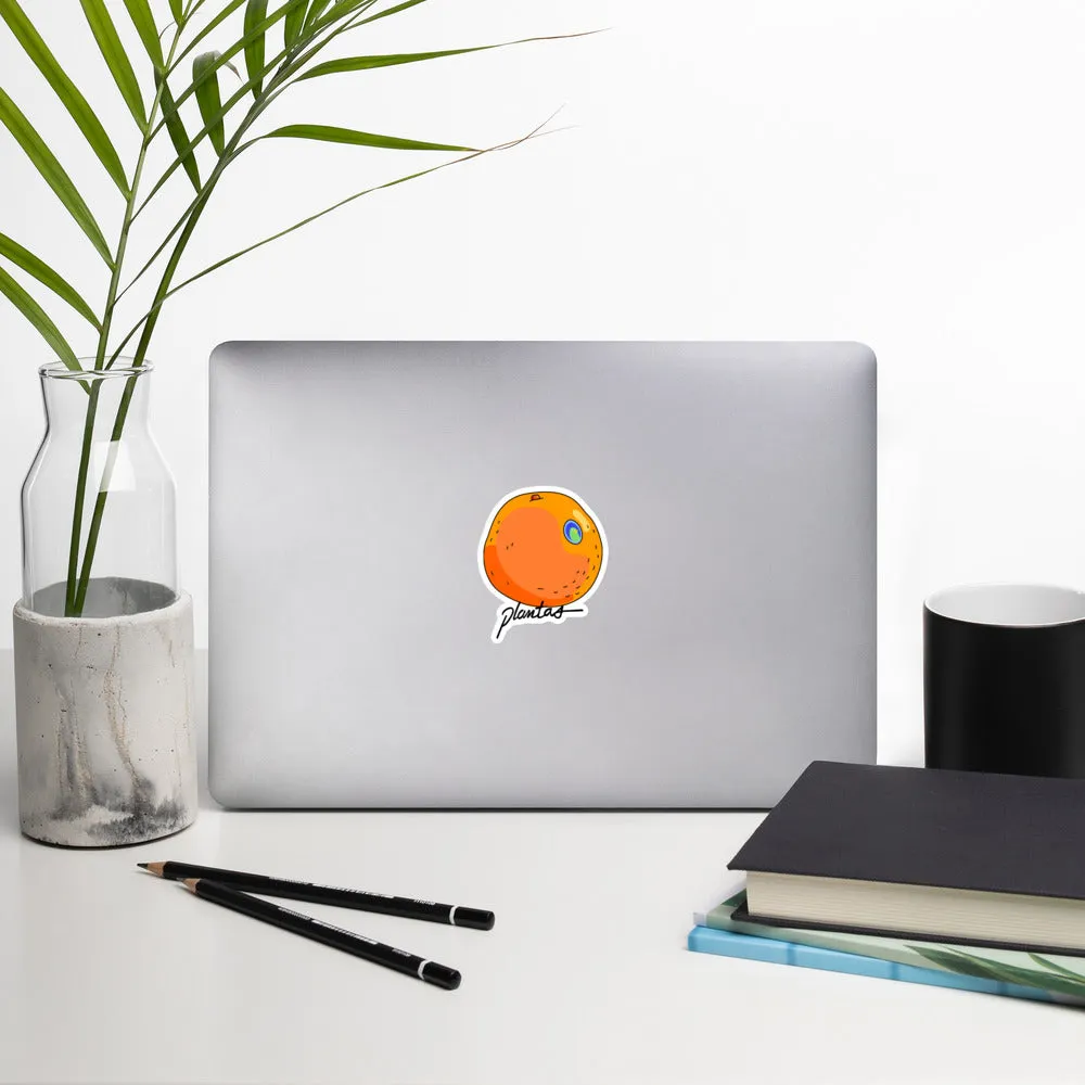 Orange bubble-free stickers