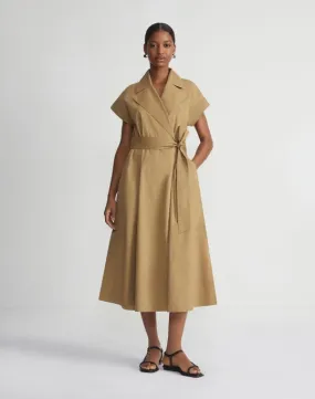 ORGANIC COTTON POPLIN WRAP SHIRTDRESS