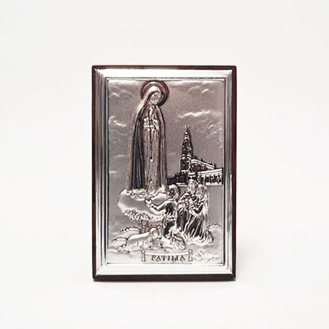 Our Lady of Fatima Silver Plaque - 2.24 inch | 5.7cm