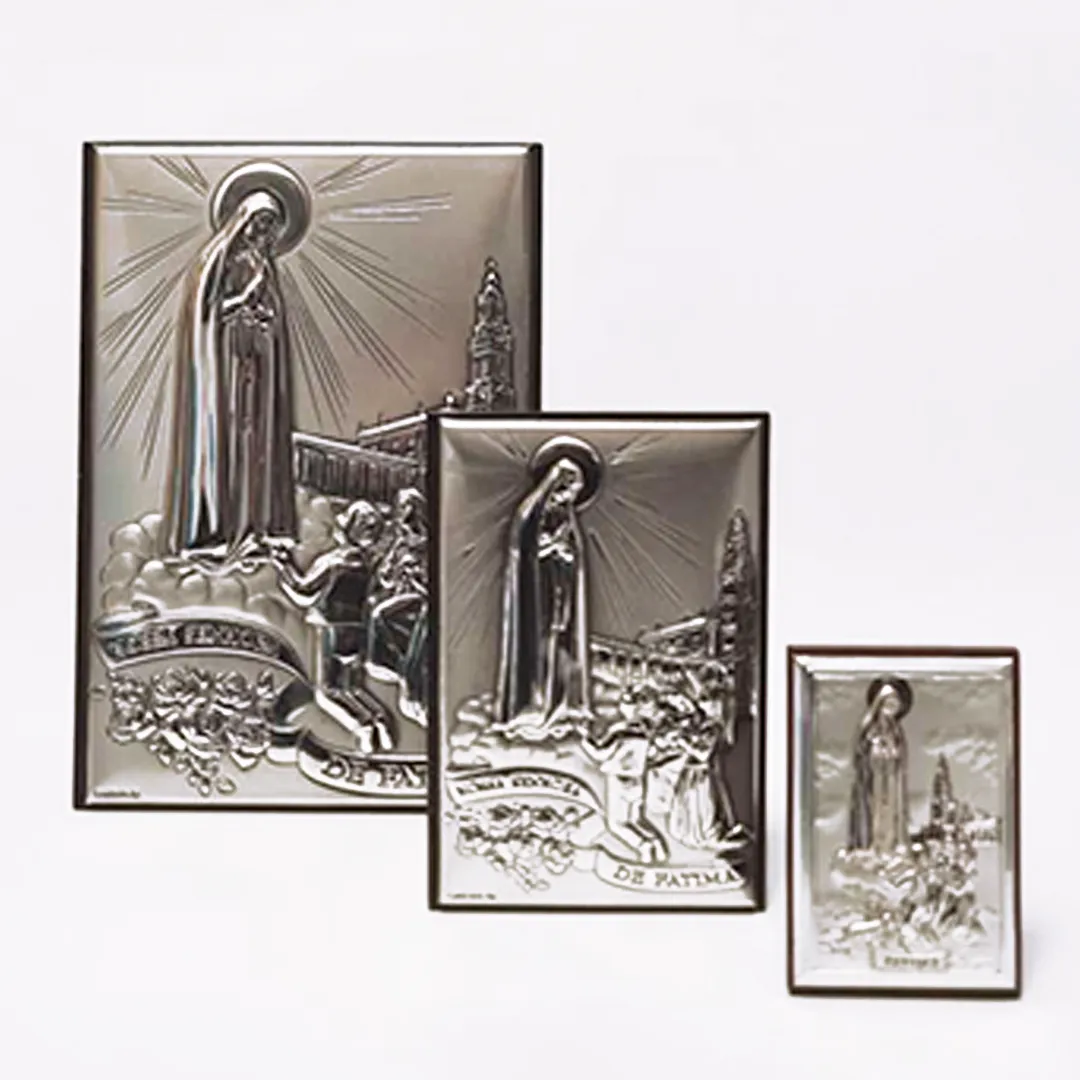 Our Lady of Fatima Silver Plaque - 2.24 inch | 5.7cm