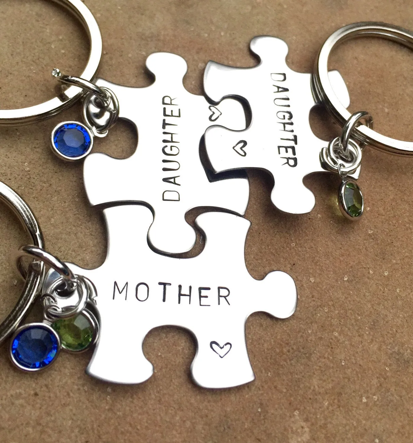 Personalized Mother Daughter Puzzle Keychains