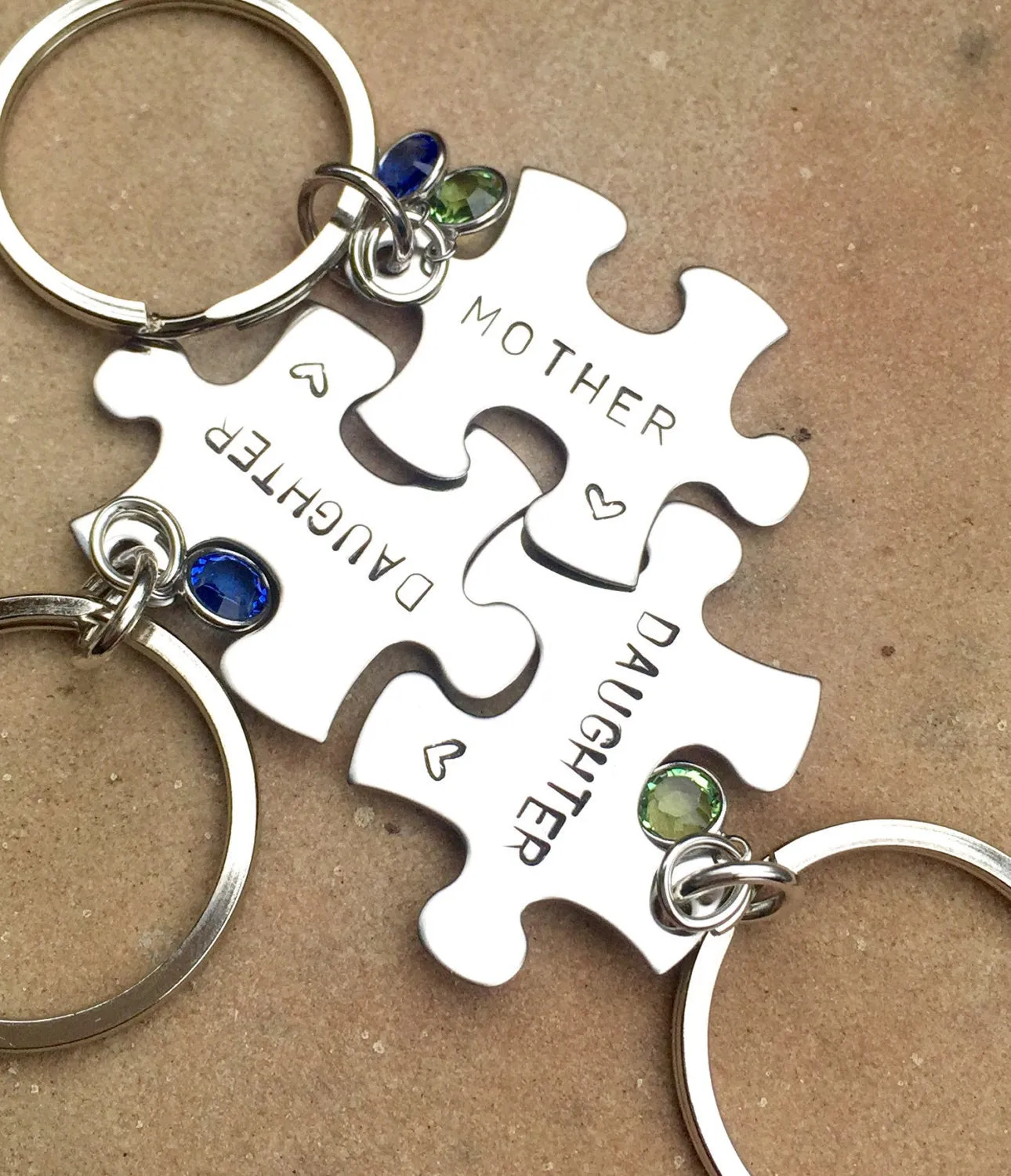 Personalized Mother Daughter Puzzle Keychains