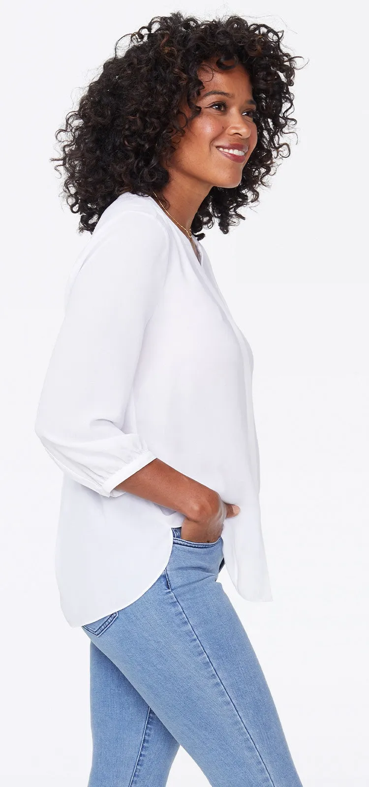 Pintuck Blouse Wit | Optic White