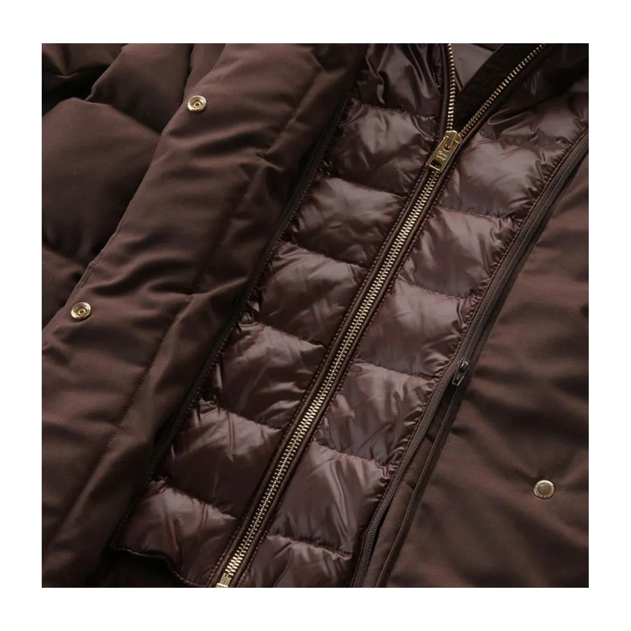 Piumino Woolrich Luxe Puffy Prescott 2in1 Parka Marrone