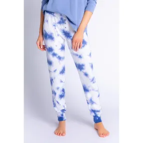 PJ Salvage Women's Blue Tie Dye Jammie Pants - DENIM