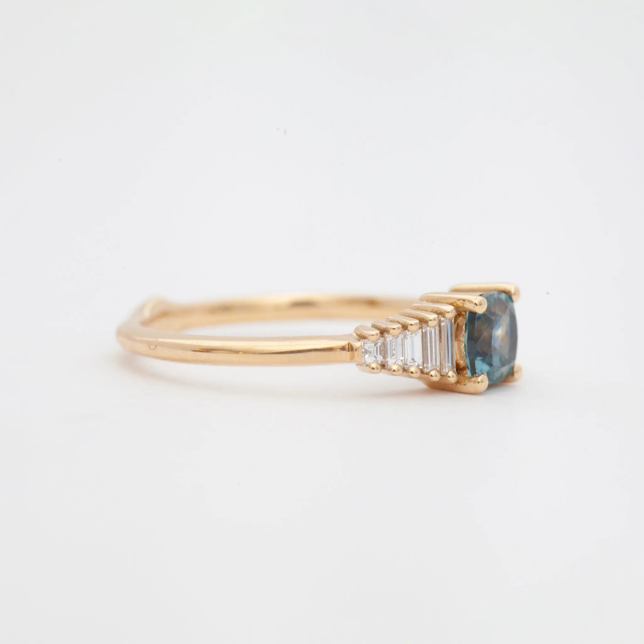 Radiant Sapphire Gradient Diamond Ring