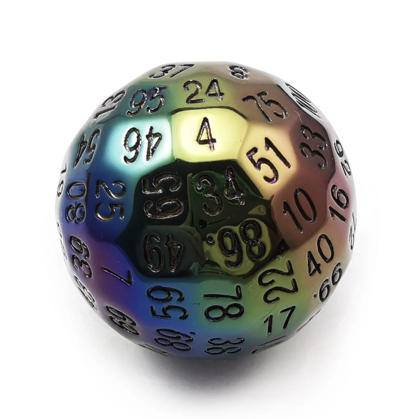 Rainbow Titanium D100 Dice