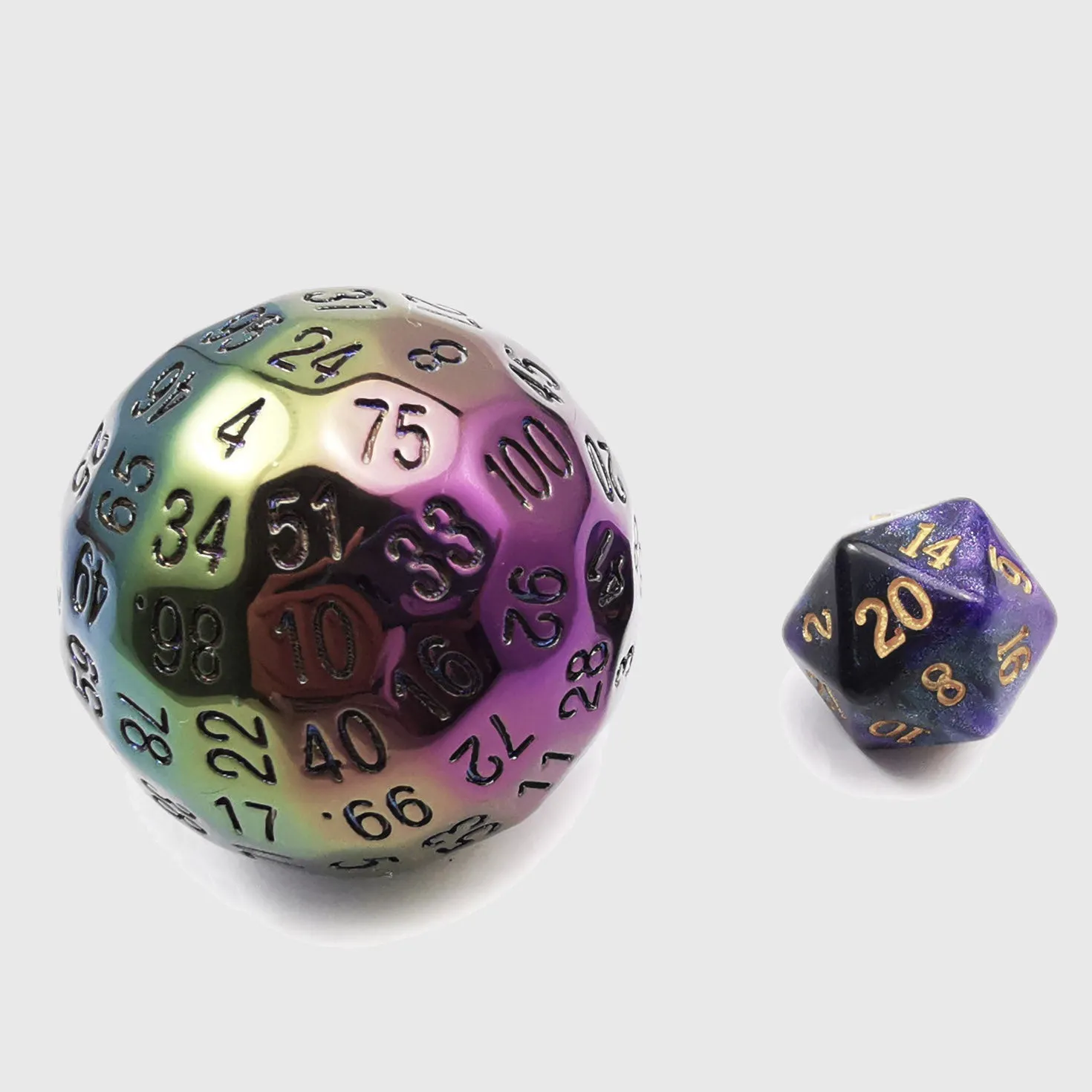 Rainbow Titanium D100 Dice