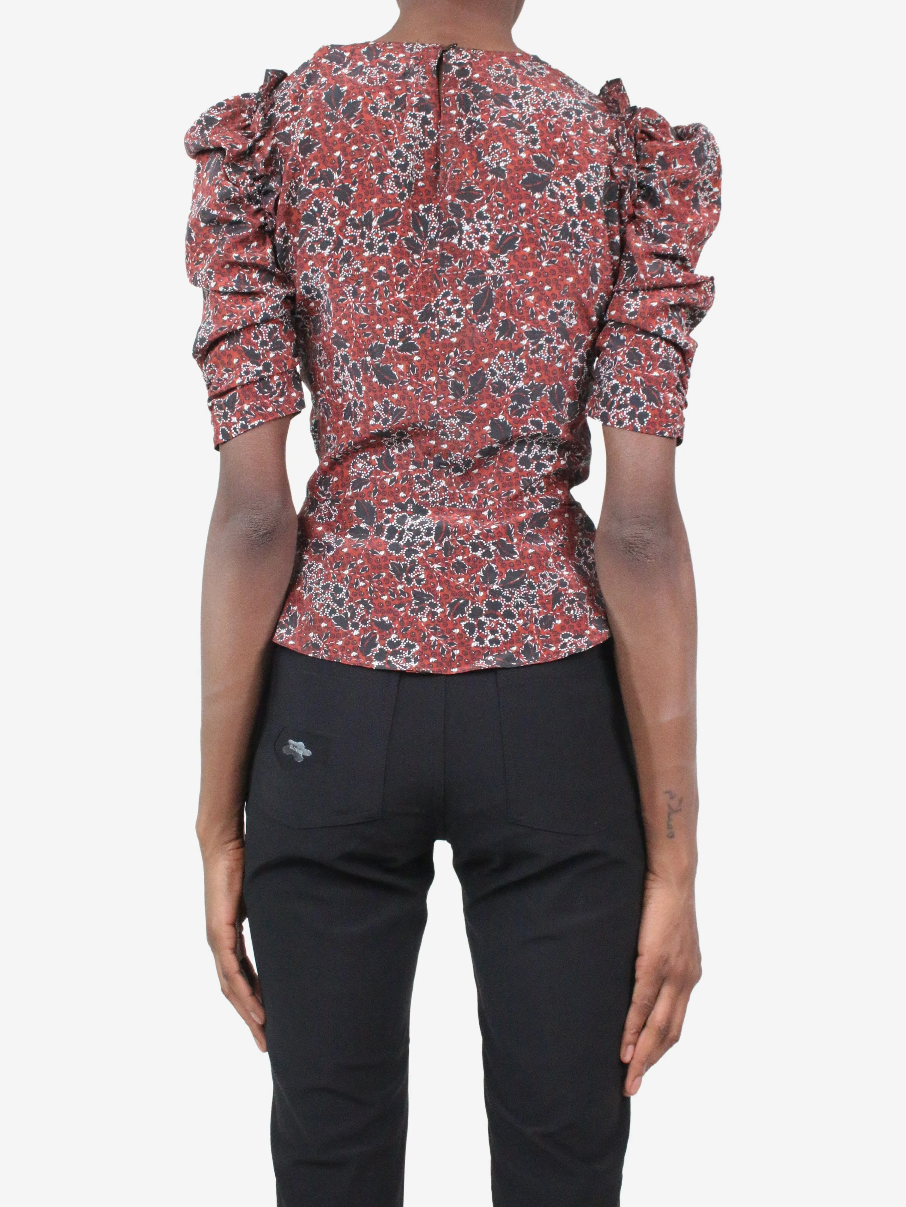 Red floral blouse - size FR 36