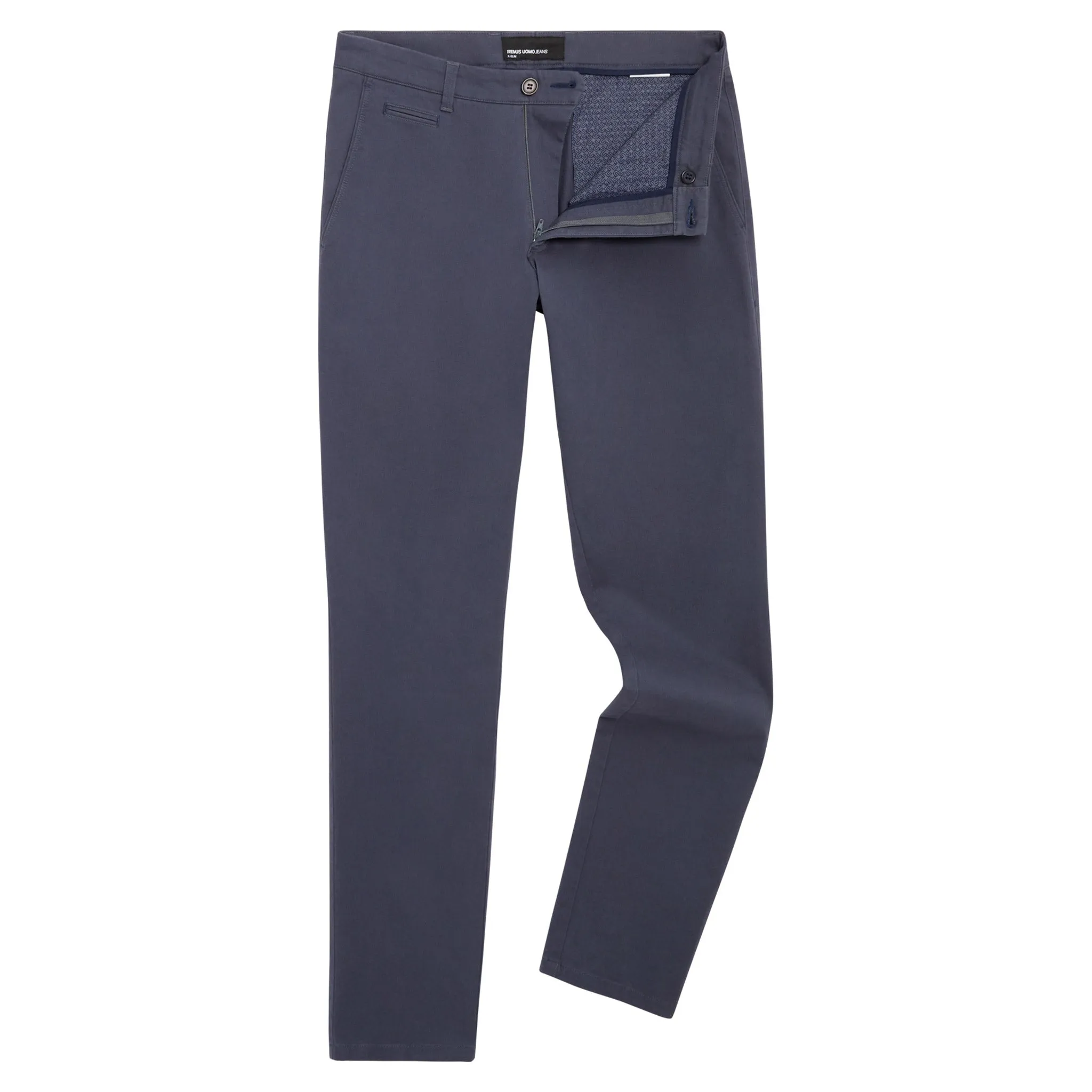 Remus Uomo Slim Leg Cotton-Stretch Chino - Blue