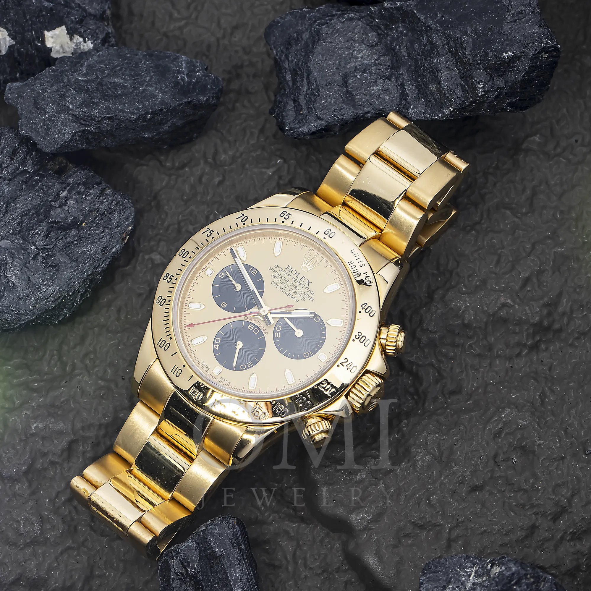 ROLEX DAYTONA 116528 40MM CHAMPAGNE DIAL WITH YELLOW GOLD BRACELET