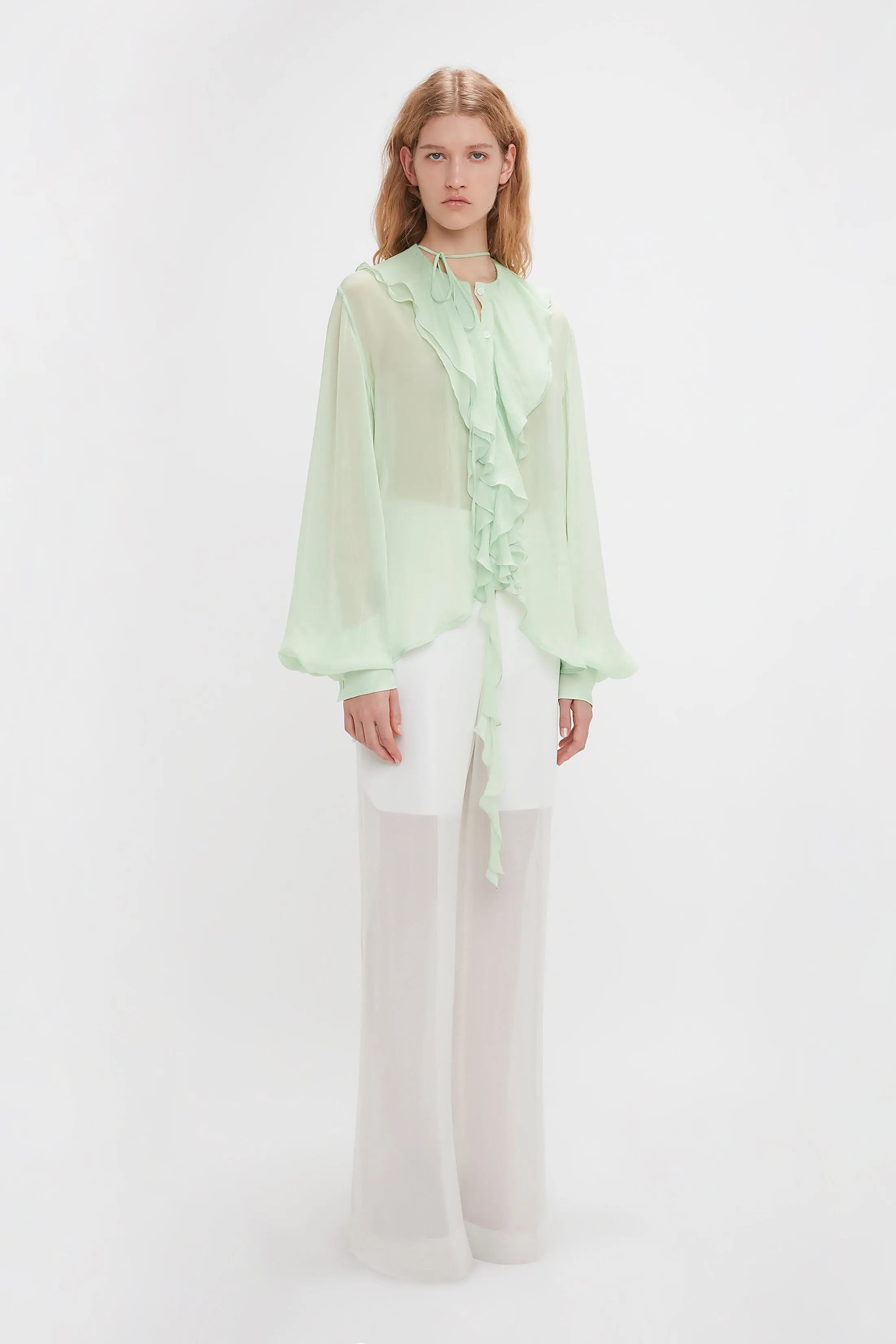 Romantic Blouse In Jade