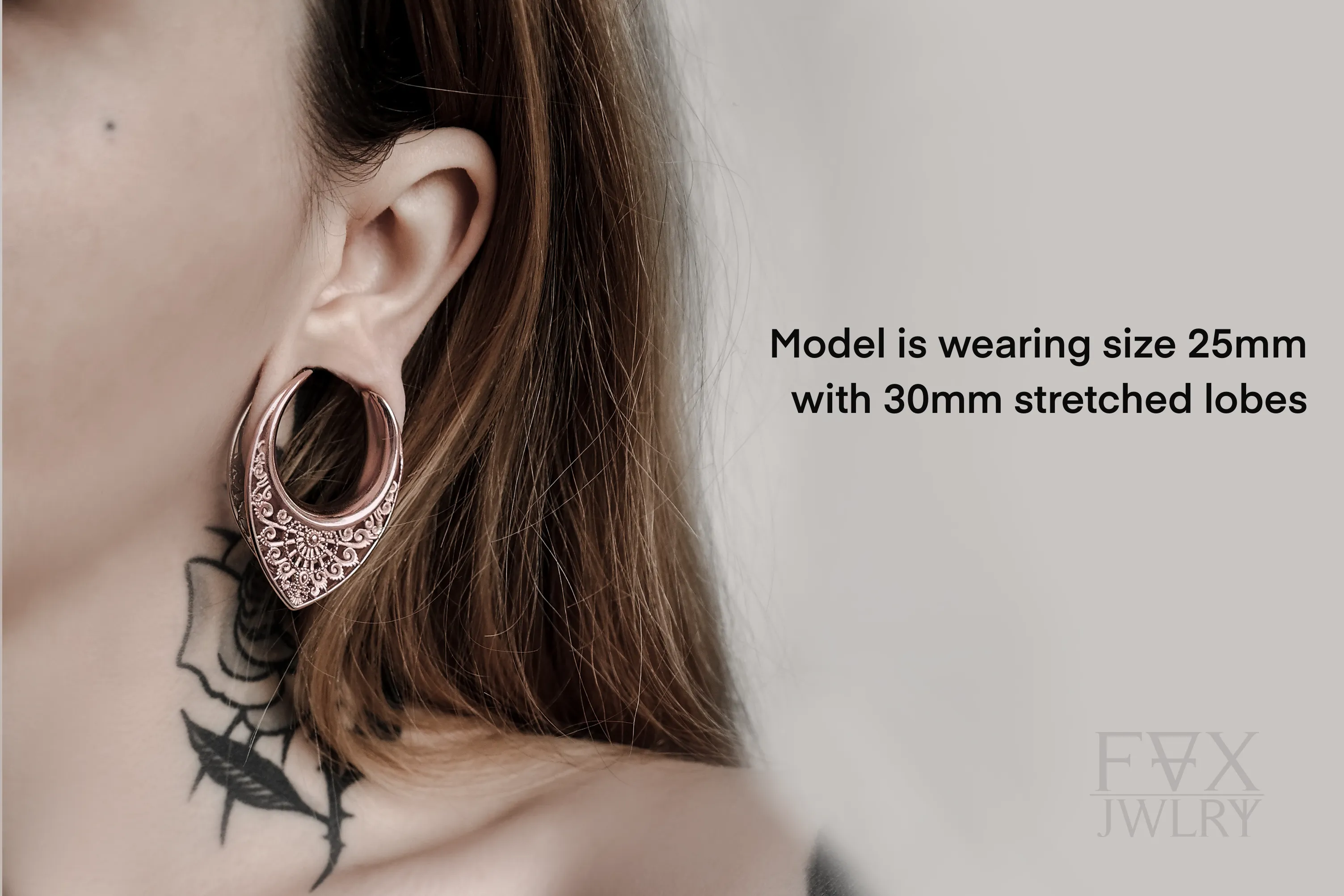 Rose Gold Ornate Ear Hangers