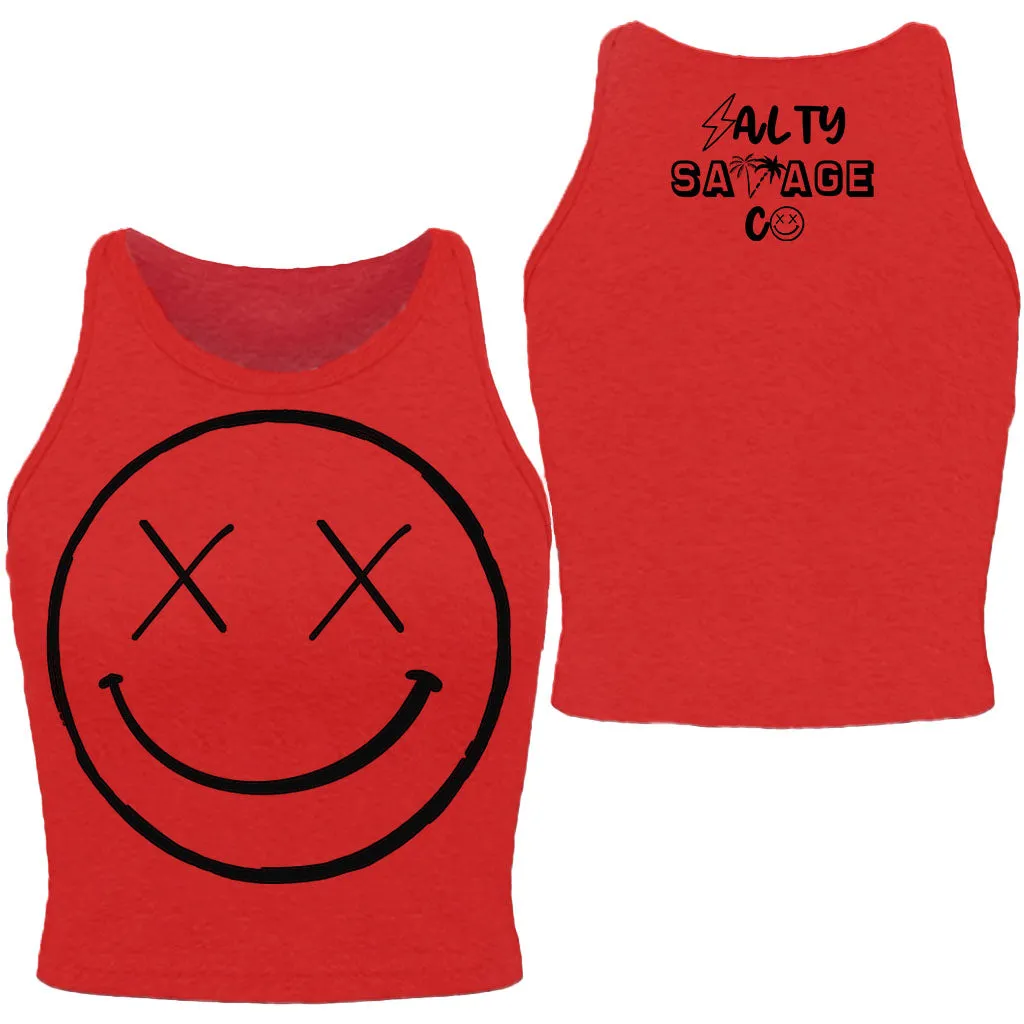 Salty Savage Ladies "OG Smile" High Neck Crop Tank