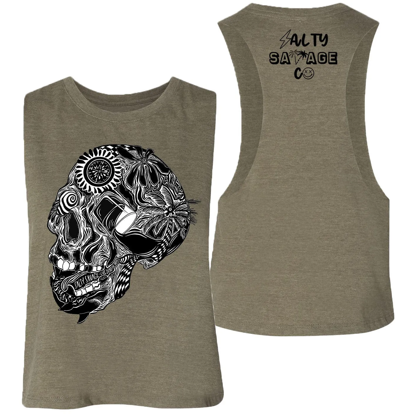 Salty Savage Ladies "Out of My Mind" Flowy Crop Tank