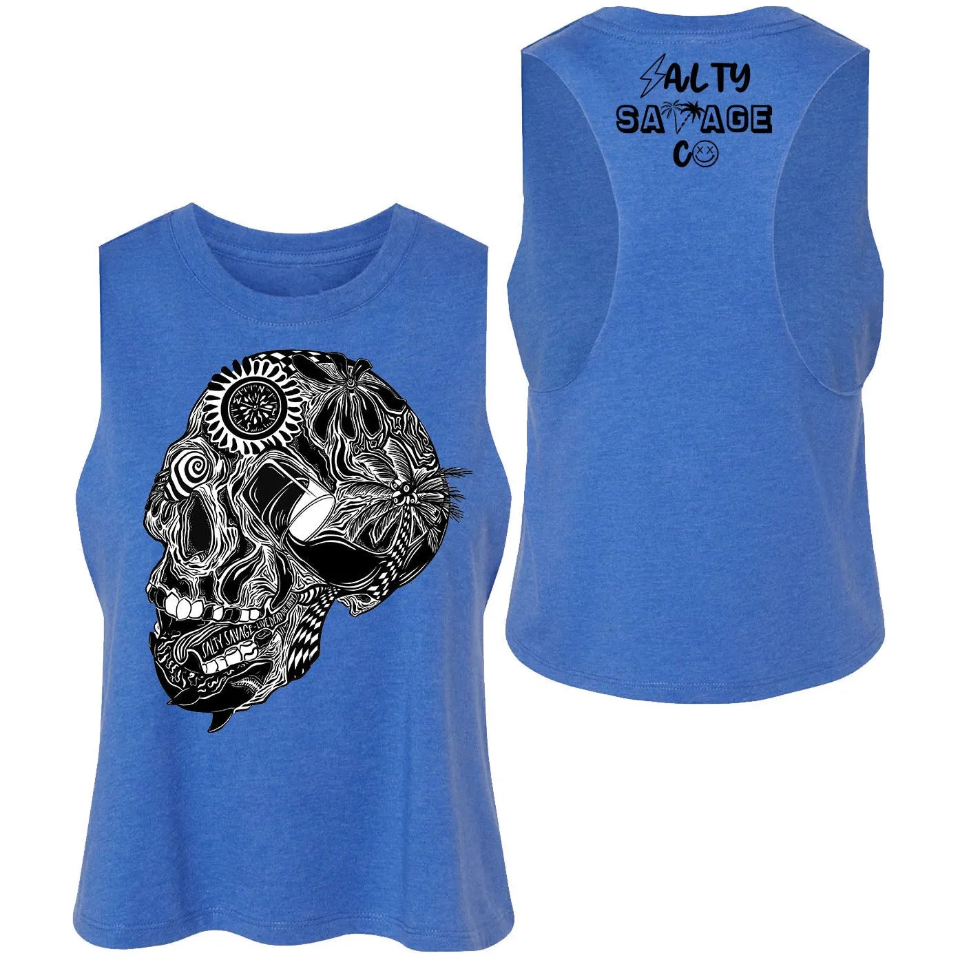 Salty Savage Ladies "Out of My Mind" Flowy Crop Tank