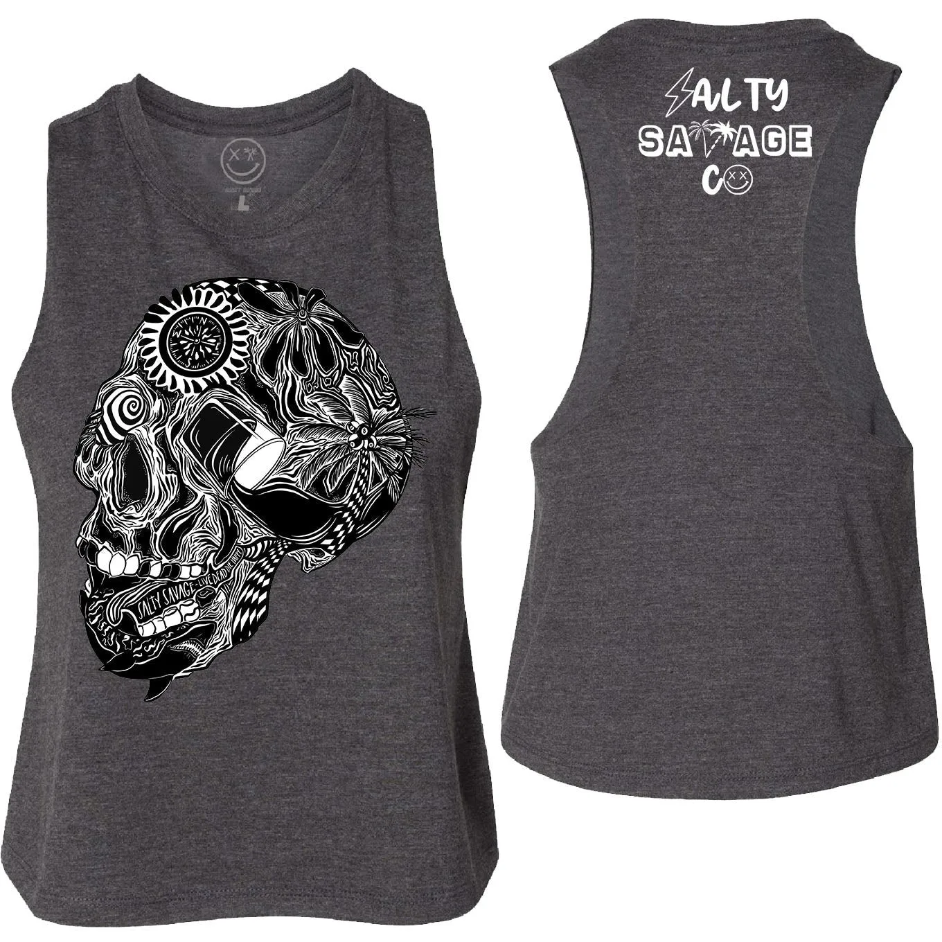 Salty Savage Ladies "Out of My Mind" Flowy Crop Tank