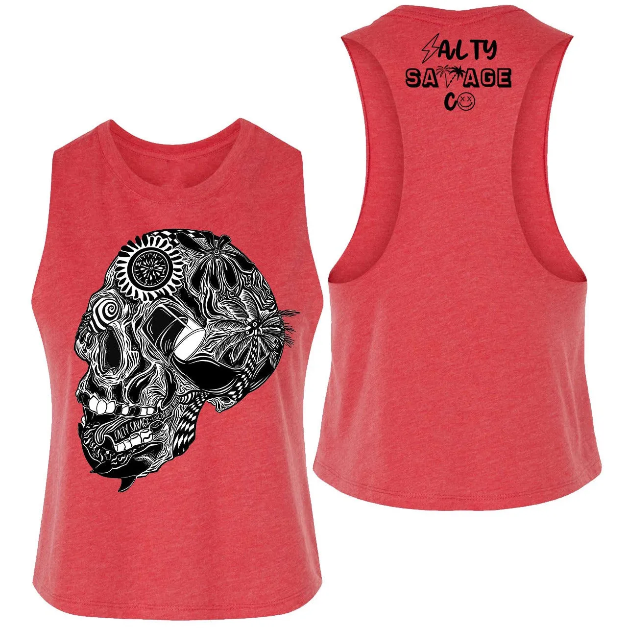 Salty Savage Ladies "Out of My Mind" Flowy Crop Tank