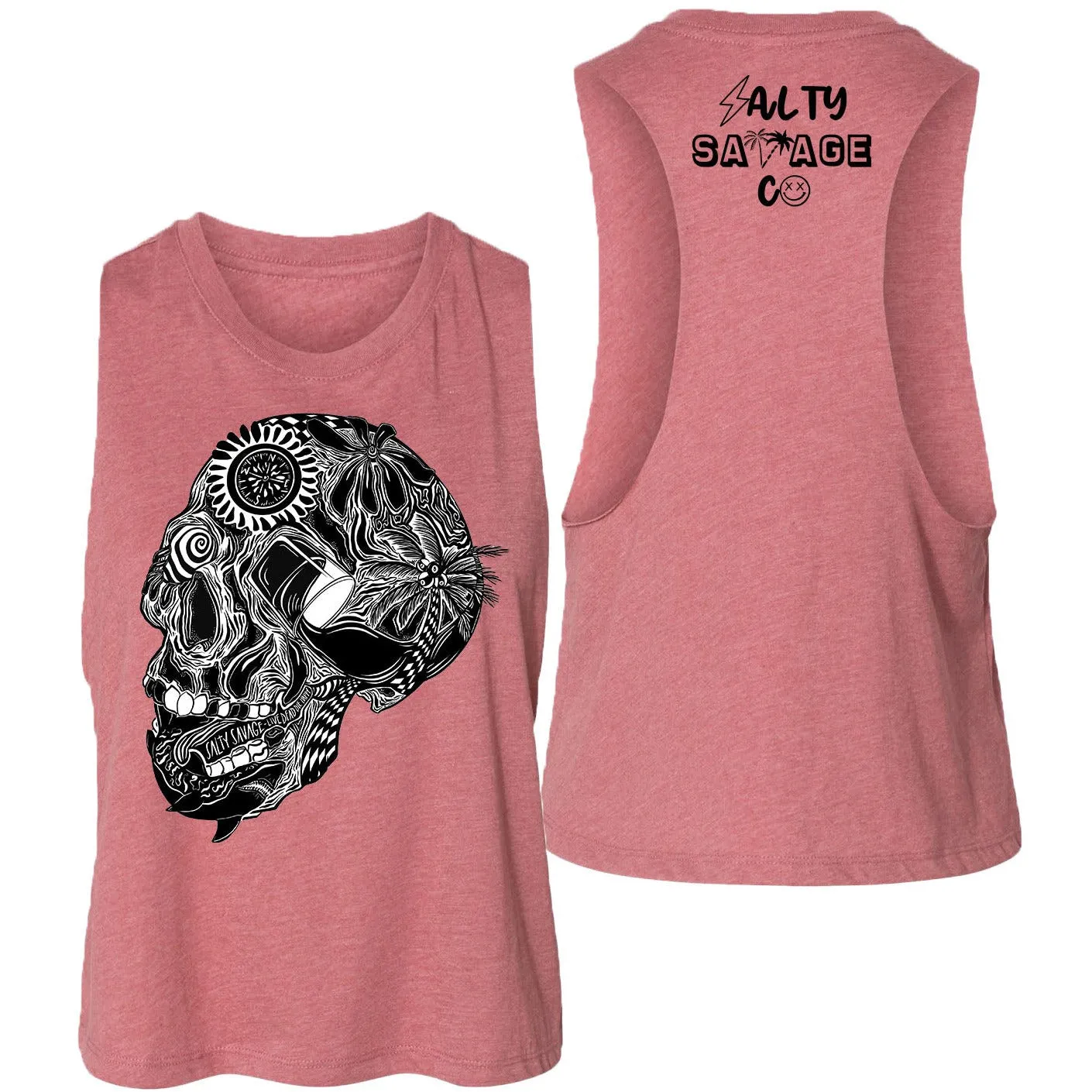 Salty Savage Ladies "Out of My Mind" Flowy Crop Tank