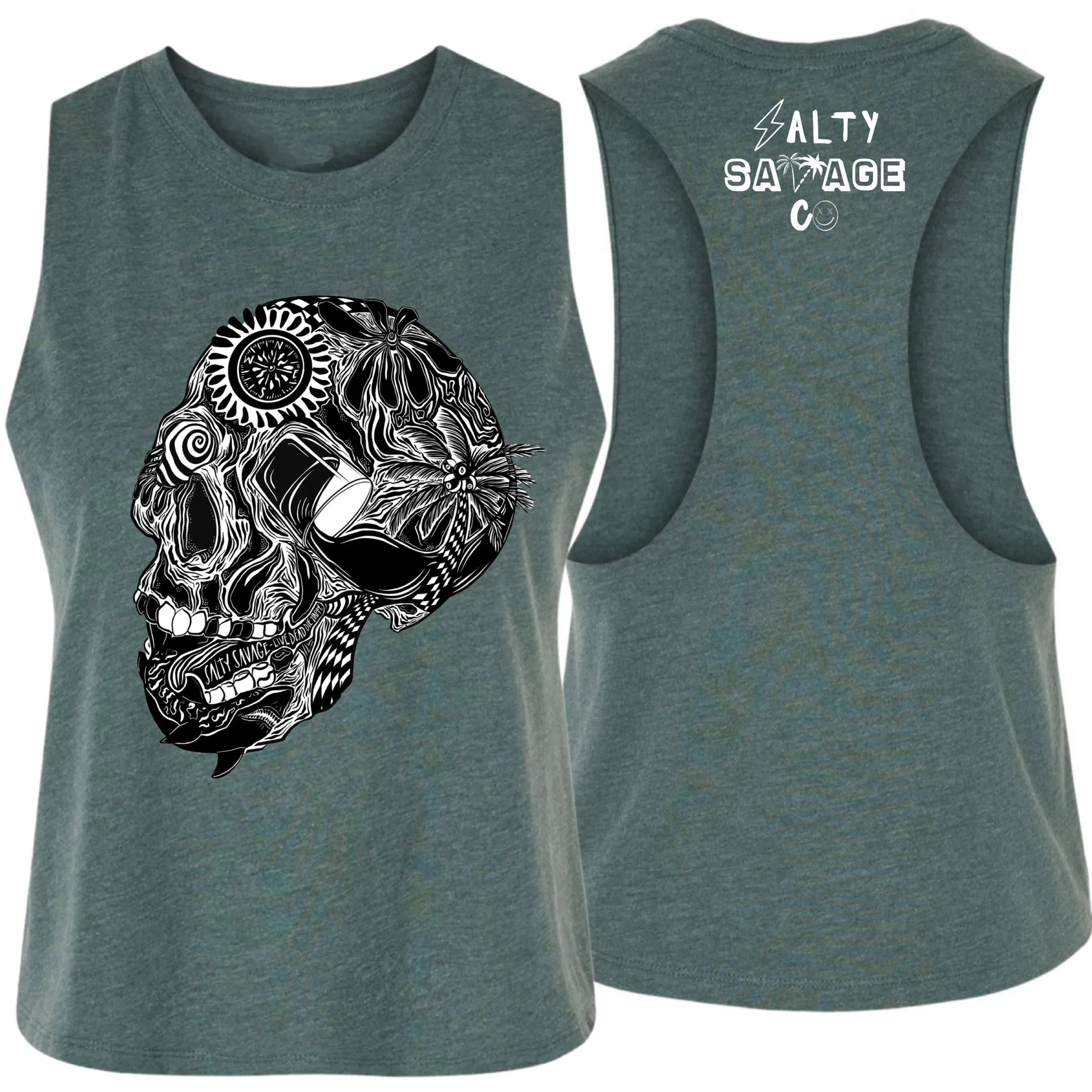 Salty Savage Ladies "Out of My Mind" Flowy Crop Tank