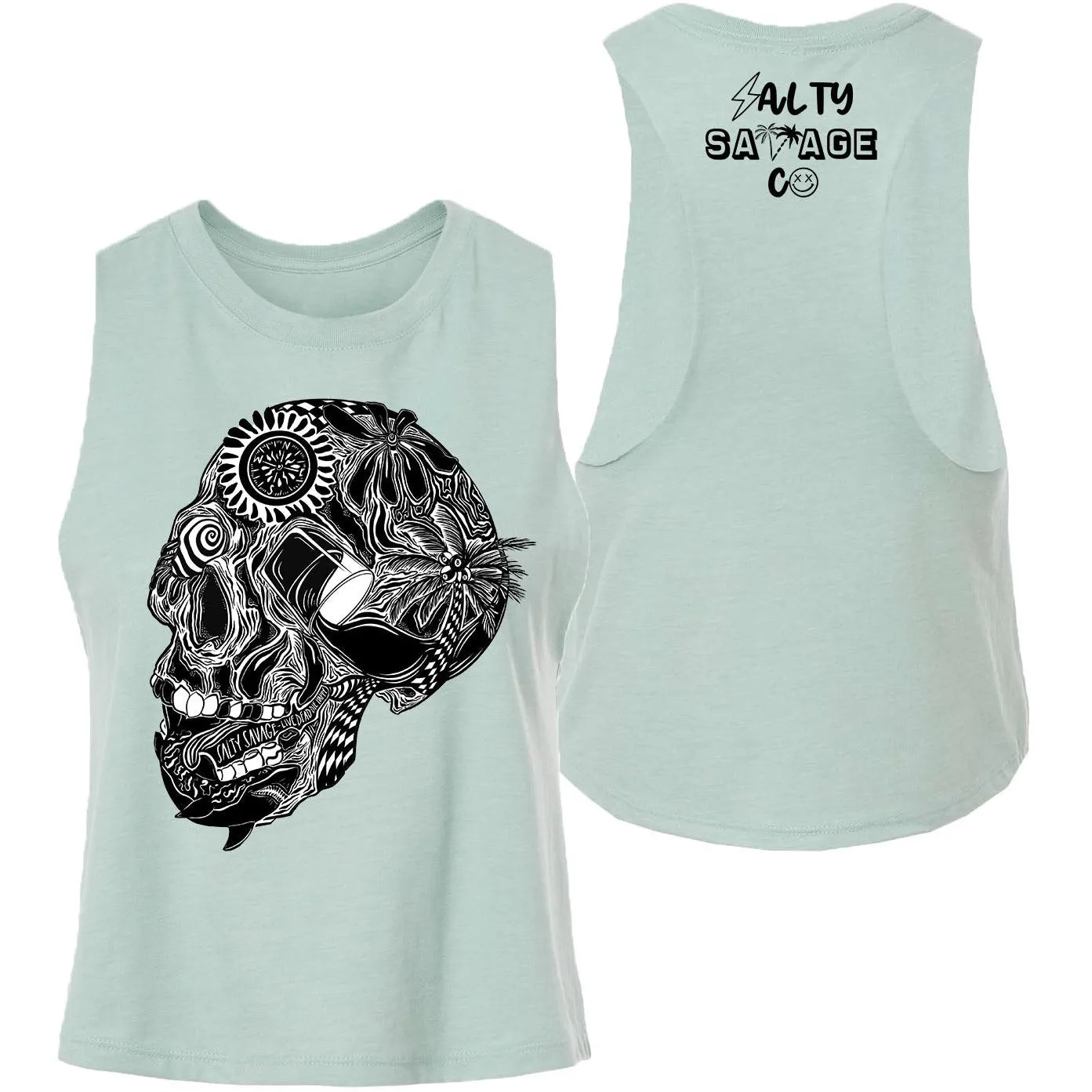 Salty Savage Ladies "Out of My Mind" Flowy Crop Tank