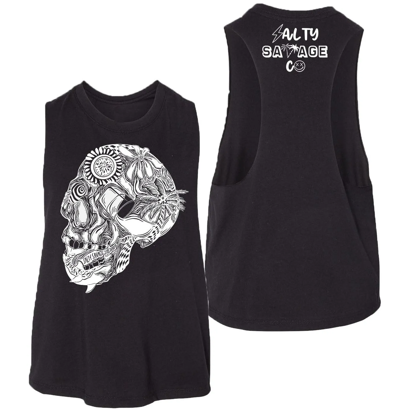 Salty Savage Ladies "Out of My Mind" Flowy Crop Tank