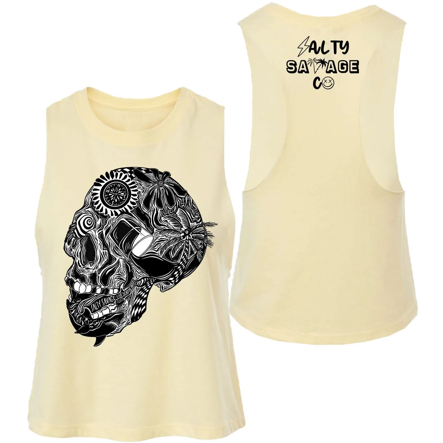 Salty Savage Ladies "Out of My Mind" Flowy Crop Tank