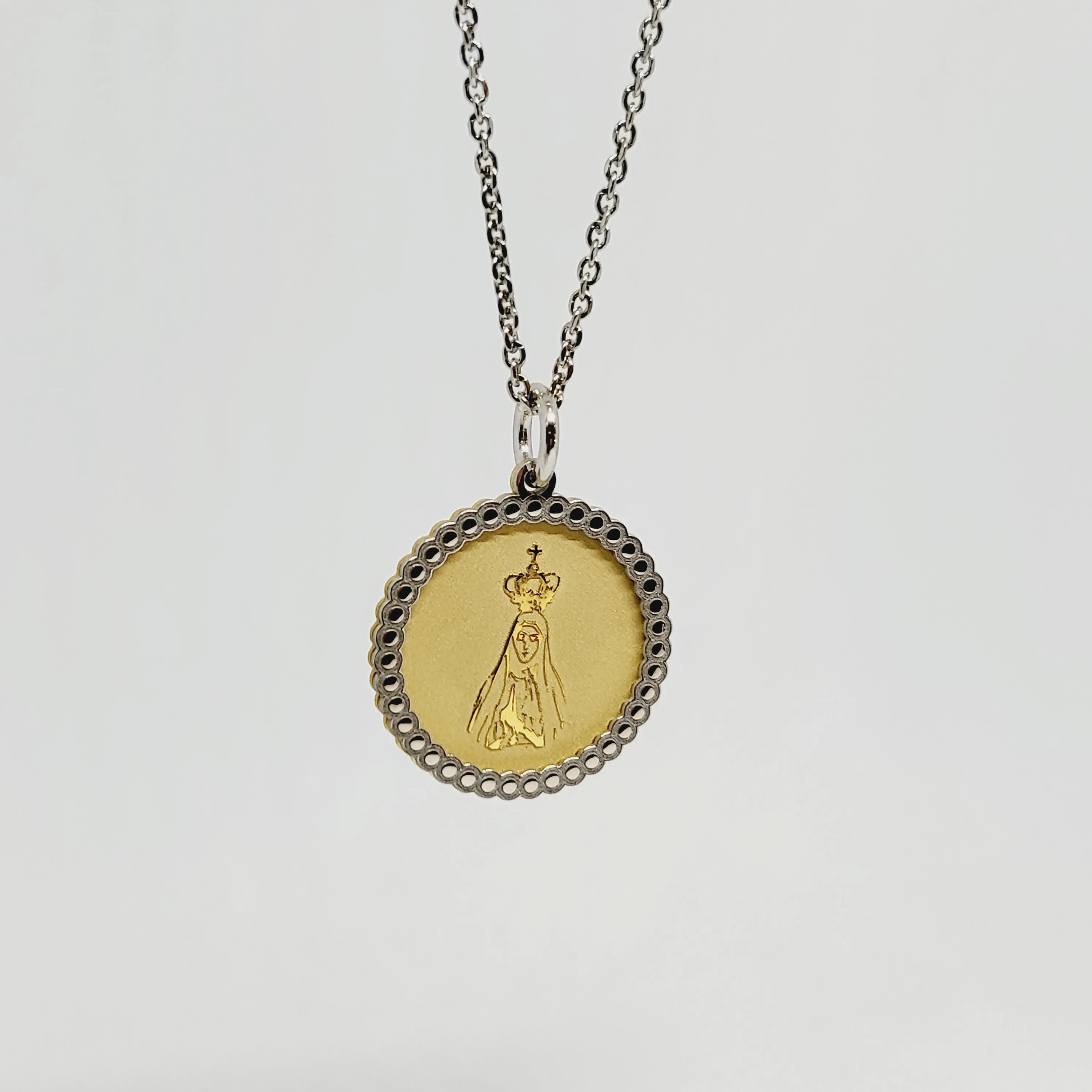 Set - Necklace   Bracelet - Our Lady of Fatima [Sterling Silver]