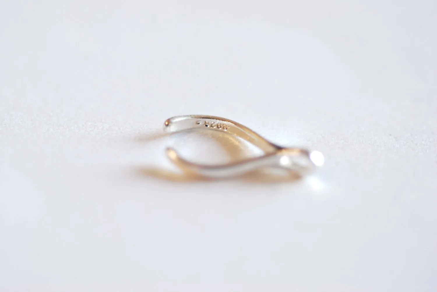 Shiny Gold Uneven Wishbone Charm- Vermeil 22k Gold plated Sterling Silver Uneven Wishbone Charm, Small Wishbone Charm, Gold Wishbone, 320