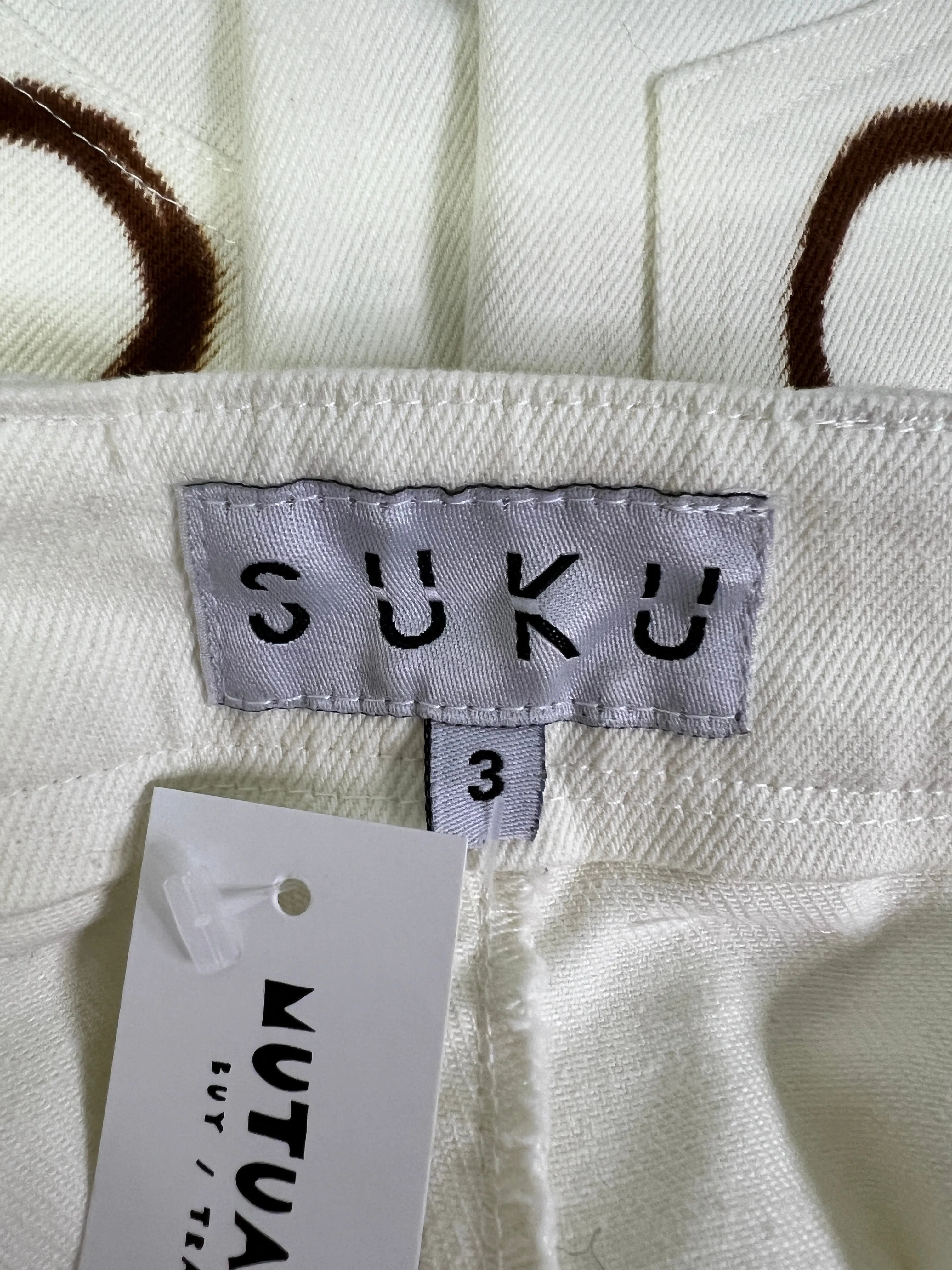 Size 12 - Suku Cream Relaxed Hand Drawn Pants