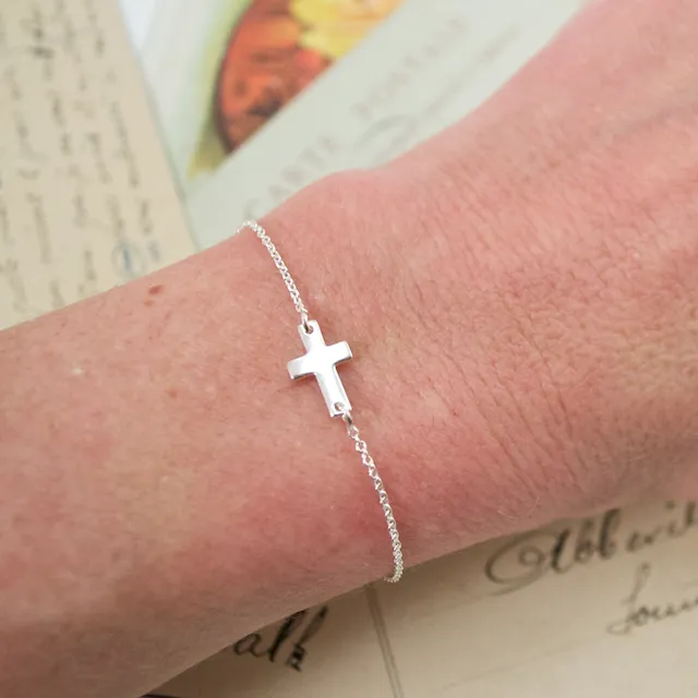 Sterling Silver Cross Bracelet