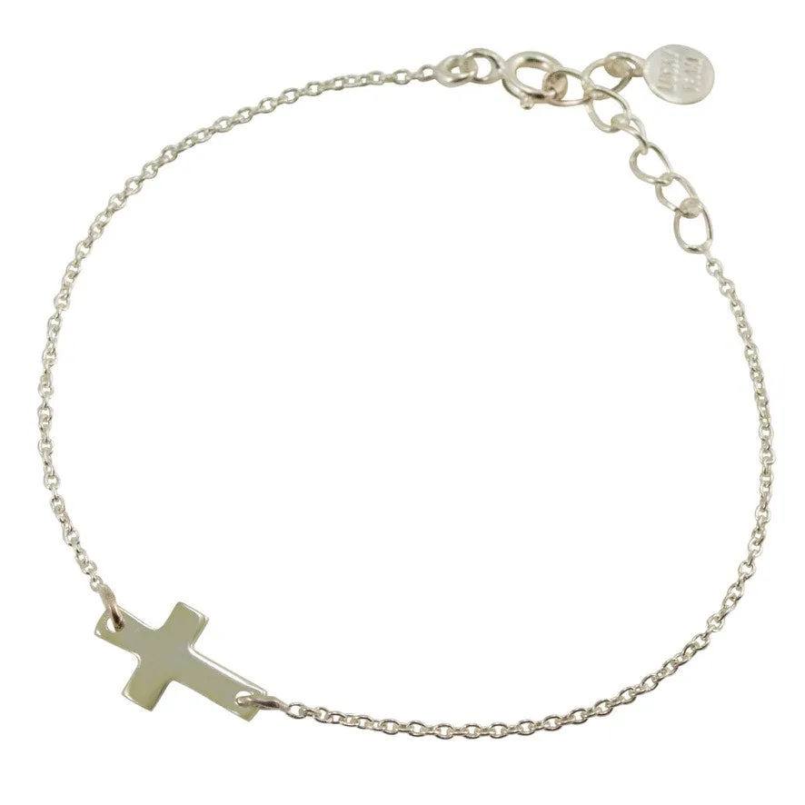 Sterling Silver Cross Bracelet