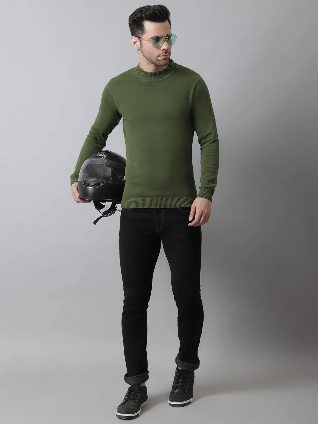 Style Quotient Men Olive Green Sweatshirt