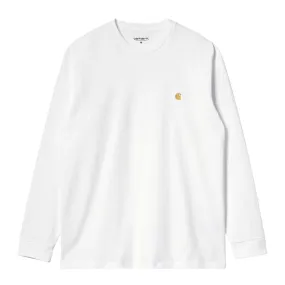 T-shirt Uomo Maniche Lunghe Carhartt WIP L/S Chase Bianco