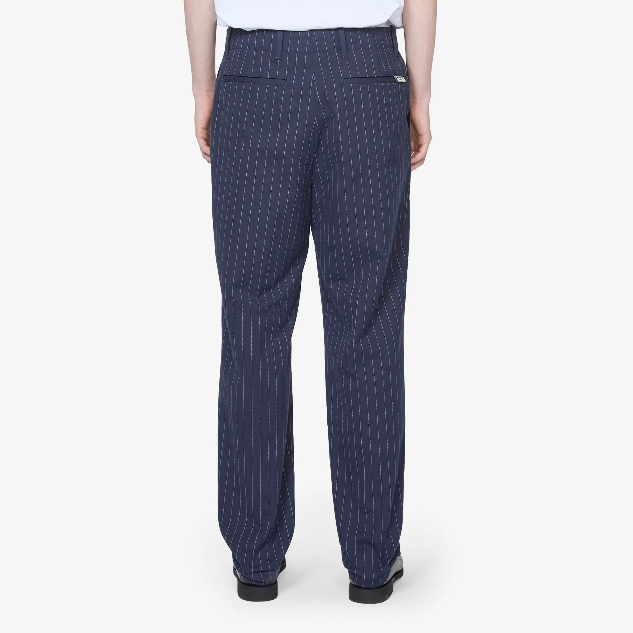 Tailored Pleated Pant Navy Stripes