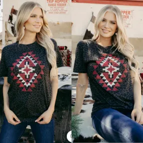 The Red Cheetah Tabba Tribal Tee