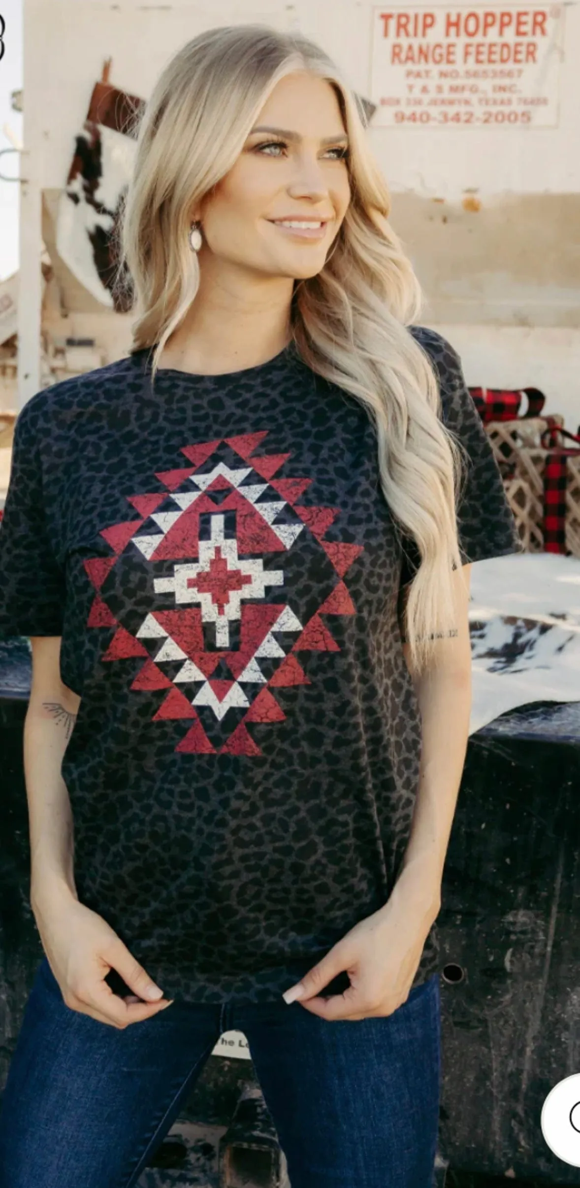 The Red Cheetah Tabba Tribal Tee