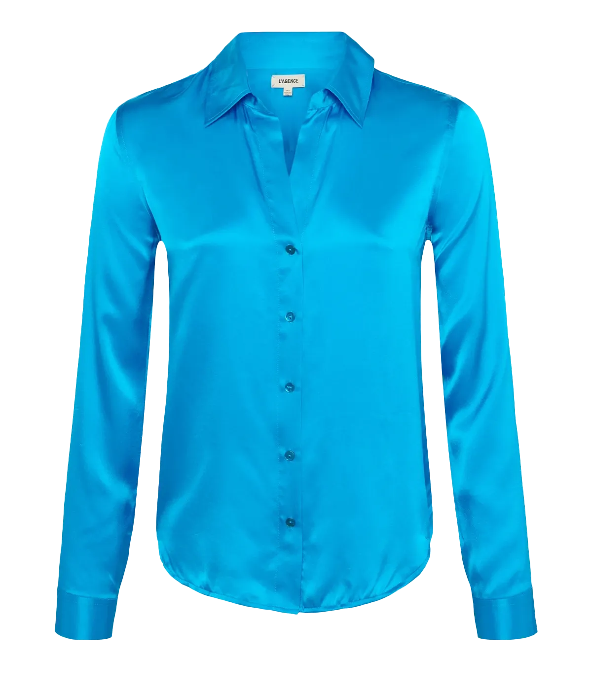 Tyler Long Sleeve Blouse in Caribbean Blue