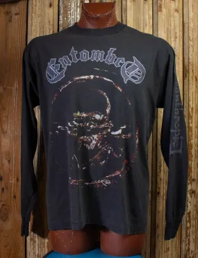 Vintage Entombed Misanthropic Long Sleeve Concert T Shirt 1993 Black XL