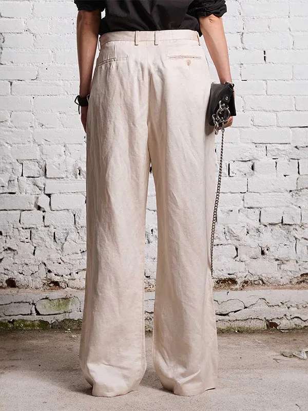 Wide Leg Trouser in Oyster