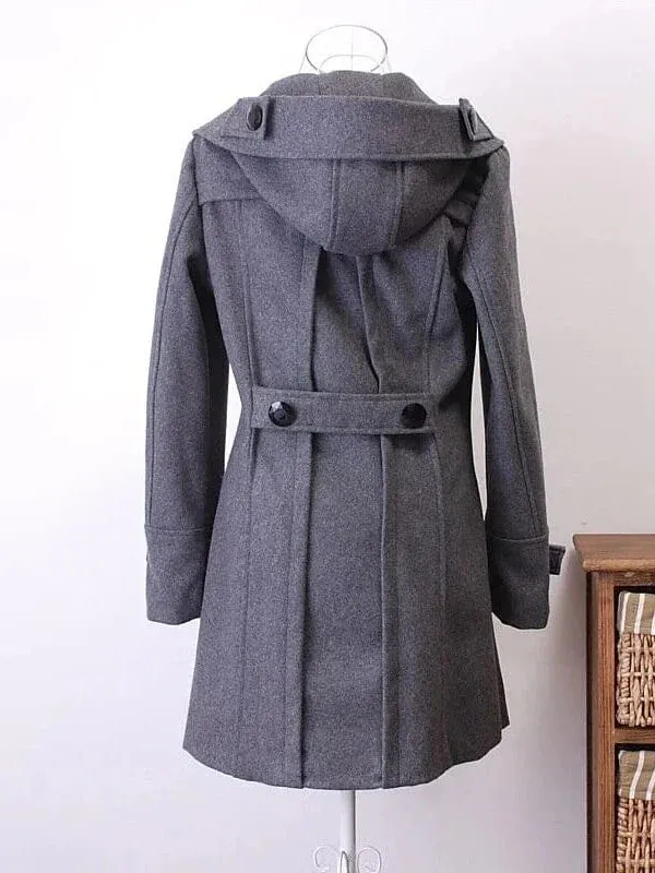 Women's Long Hooded Winter Coat with Faux Fur Trim for Elegance and Warmth