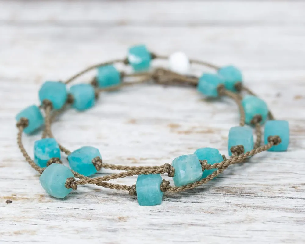 Wrap-1077-Amazonite Cube Petite