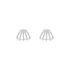 Wrap Glitz Stud Silver Earrings