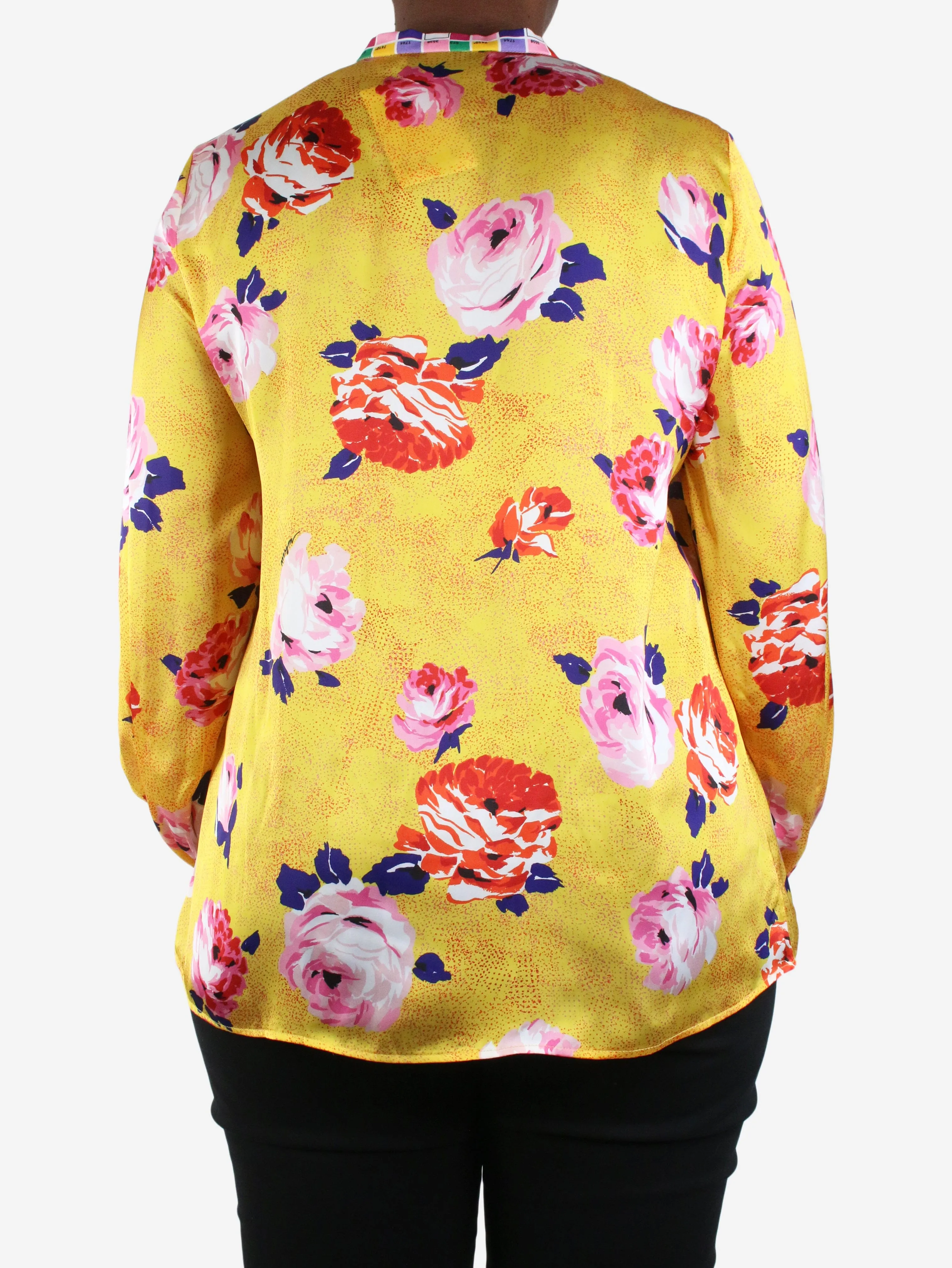 Yellow floral printed blouse - size IT 44