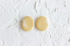 Yellow Stoneware Oval Stud Earrings