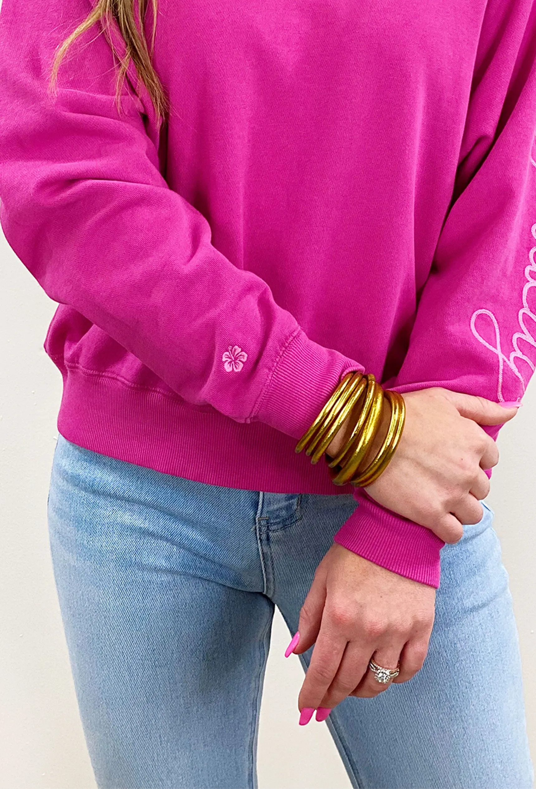 Z SUPPLY Vintage Statement Sweatshirt in Fiesta Fuchsia